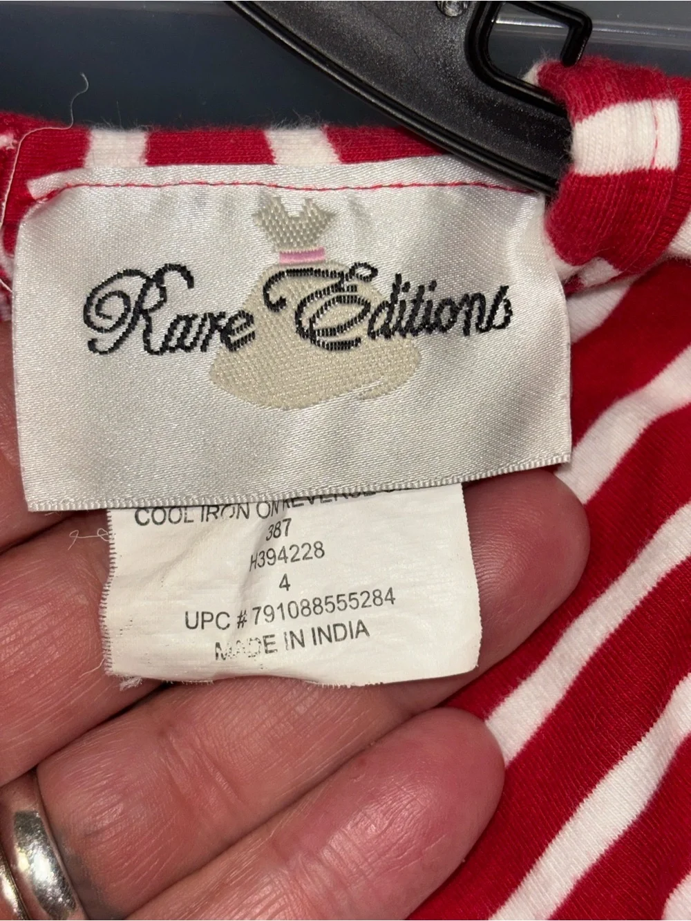 Rare Editions Red & White Striped Dress with Bow Accent